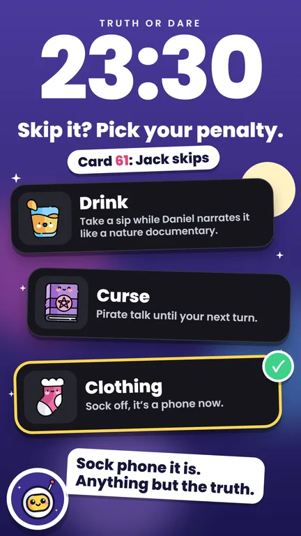 Store image, 23:30 – Skip it? Pick your penalty.