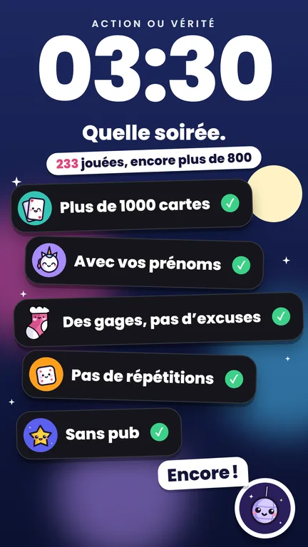 Image du store, 03:30 – Quelle soirée.