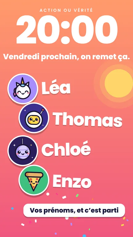 Image du store, 20:00 – Vendredi prochain, on remet ça.